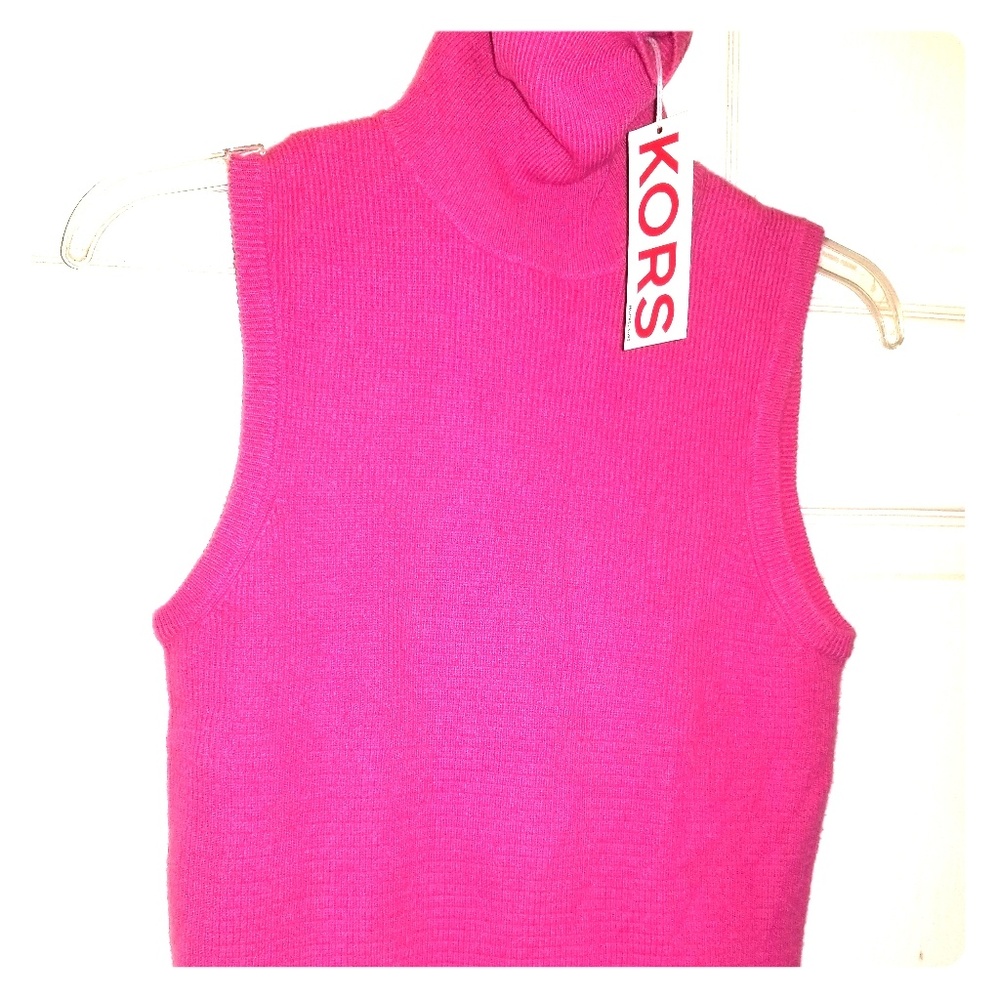 Michael Kors Cashmere Sleeveless Turtleneck